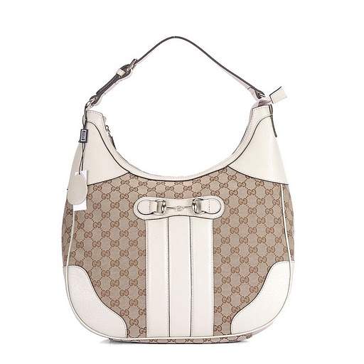 1:1 Gucci 247287 Cathrine Medium Hobo Bags-Cream Fabric - Click Image to Close